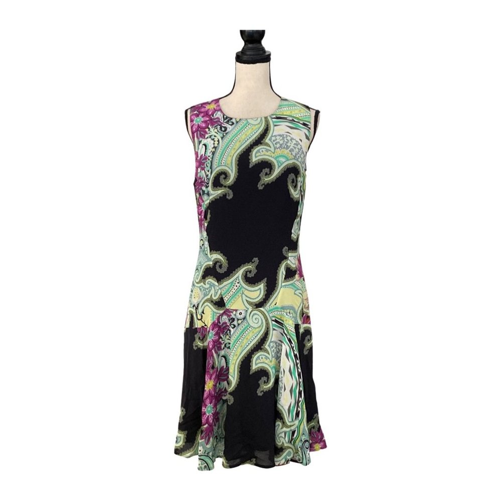 Etro Floral Paisley Print Cocktail Dress Size 46 US Size 10 L